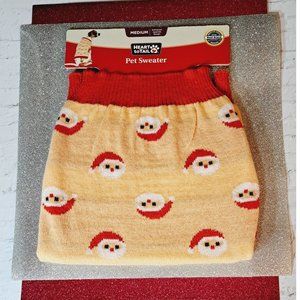 Dog Pet Sweater NWT Santa Ugly Christmas Halloween Winter Red Peach Medium Knit